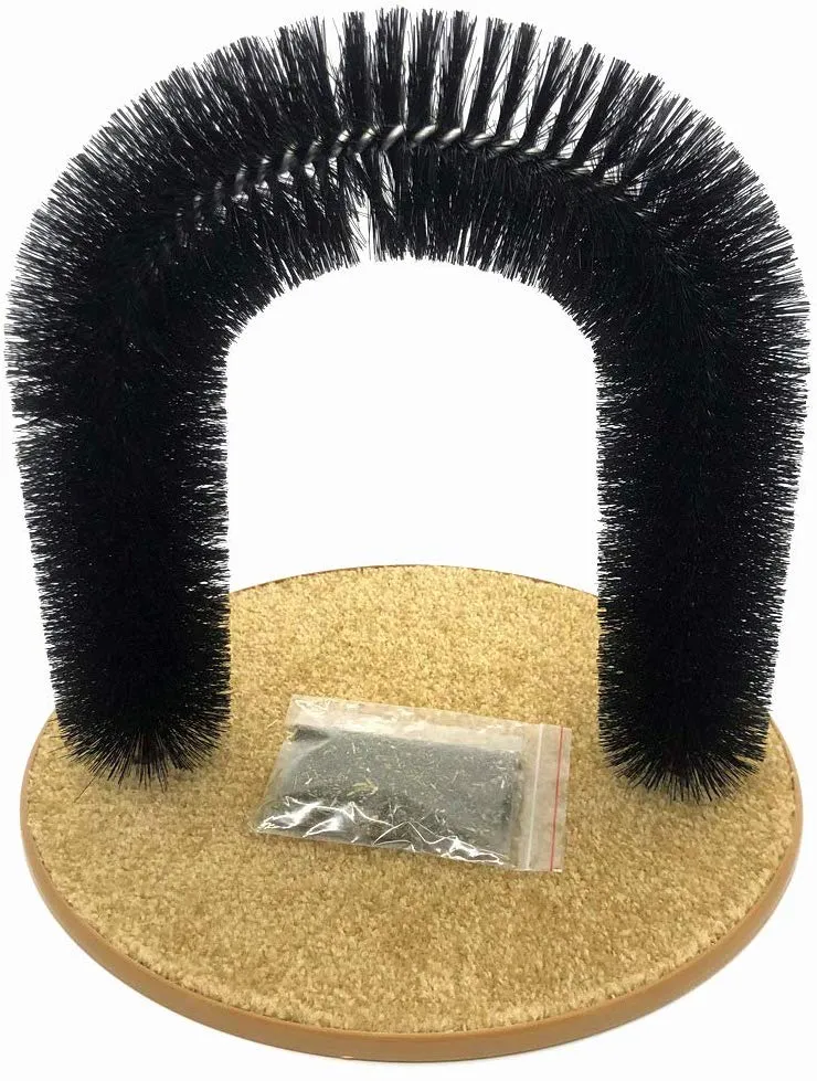 Arco de gato auto aseo masajeador novio juguete rascador gato juguetes interactivos gatito pelo aseo gato juguete cepillos controles derramamiento con almohadilla de rasguños y Catnip más arco iris gato encantador juguetes pack