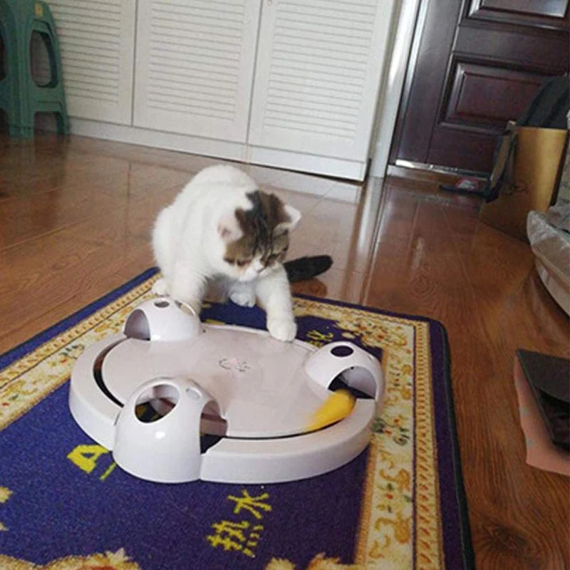 Juguete interactivo automático para gato o gatito, juguete electrónico ajustable con pilas