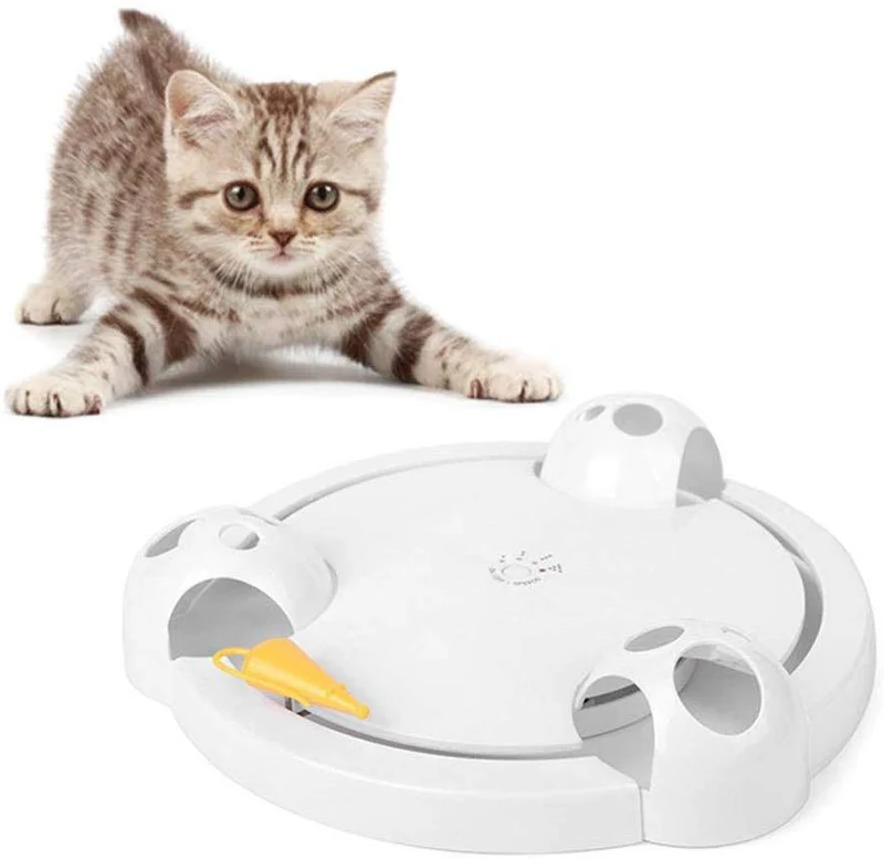 Juguete interactivo automático para gato o gatito, juguete electrónico ajustable con pilas