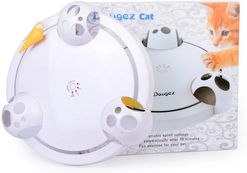 Juguete interactivo automático para gato o gatito, juguete electrónico ajustable con pilas