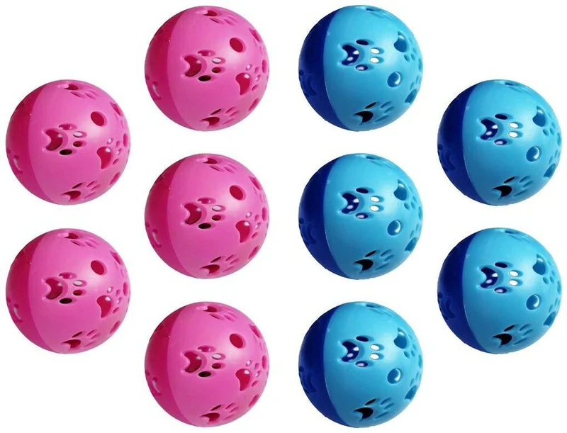 Actopus 10pcs Pet Cat Kitten Play 5 cm de diámetro. Bolas con Jingle Bell Pounce Chase Sonajero Juguete