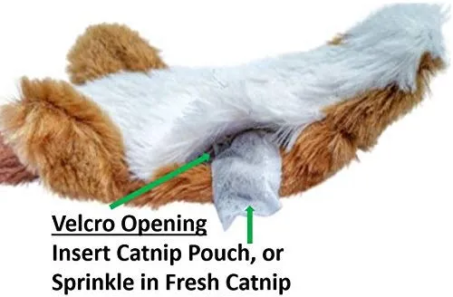 Catnip Cat Toy con pliegue sonido y rellenables Catnip Pouch – por 3 gatos