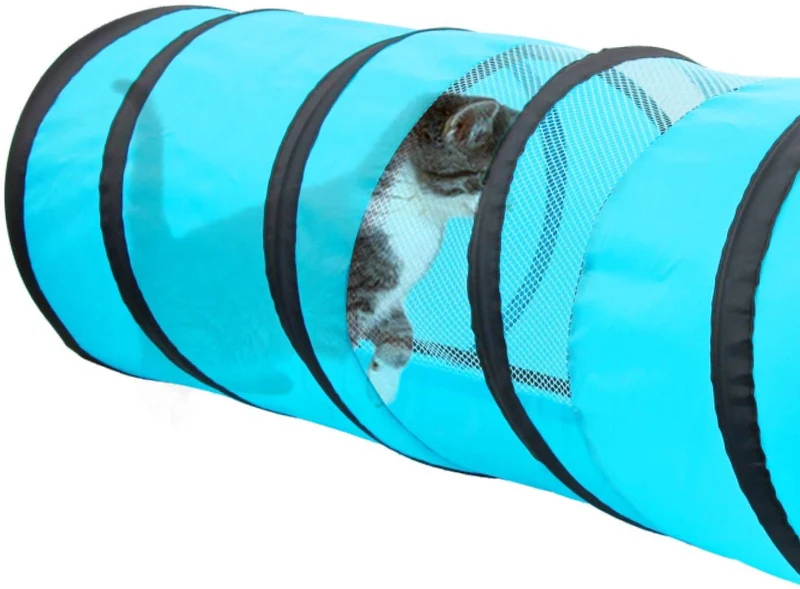 PAWISE Juego de túnel para gatos y conejos, abierto y plegable
