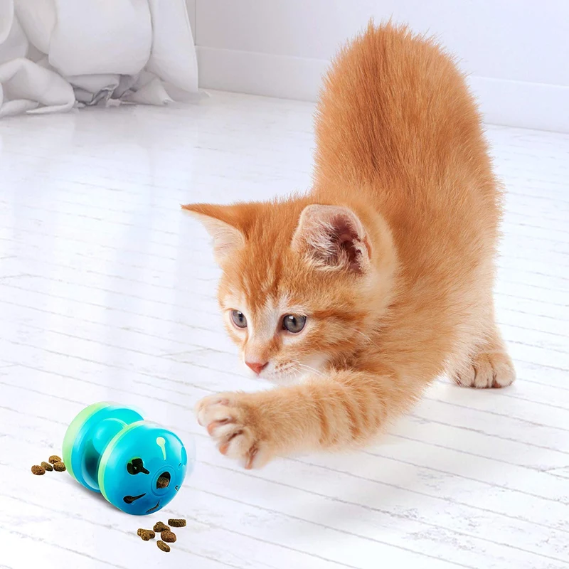 BOSHEL Cat Toys - Cat Treat Dispenser Toy - Cat Roller Toy with Cat Toy Ball Track Feature - Interactive Food Dispensing Treat Ball Toy - IQ Cat Toy - Cat Interactive Toy Ball - Playful Fun Cat Toys