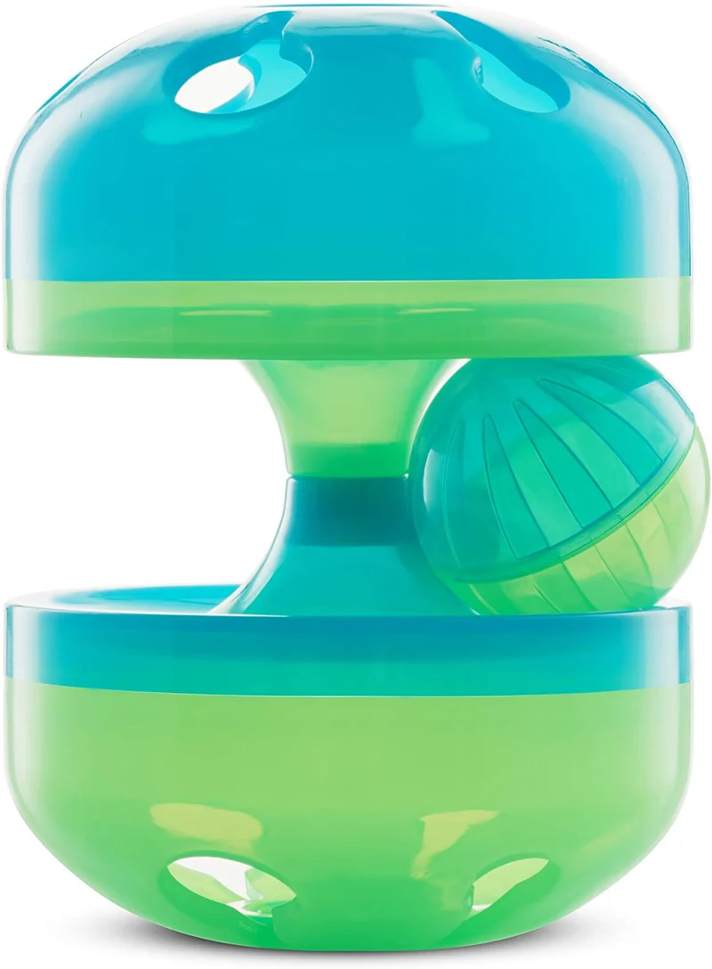BOSHEL Cat Toys - Cat Treat Dispenser Toy - Cat Roller Toy with Cat Toy Ball Track Feature - Interactive Food Dispensing Treat Ball Toy - IQ Cat Toy - Cat Interactive Toy Ball - Playful Fun Cat Toys