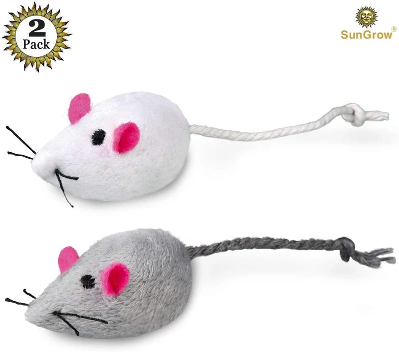 2 juguetes para gatos – Rattling Sound Thrills, promueve la agilidad, la coordinación – aumenta la caza natural, apuntar instinto – interactivo, duradero, seguro para masticar – divertido para horas