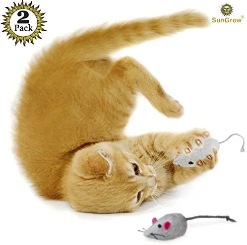 2 juguetes para gatos – Rattling Sound Thrills, promueve la agilidad, la coordinación – aumenta la caza natural, apuntar instinto – interactivo, duradero, seguro para masticar – divertido para horas
