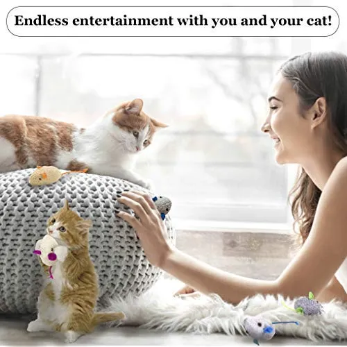 2 juguetes para gatos – Rattling Sound Thrills, promueve la agilidad, la coordinación – aumenta la caza natural, apuntar instinto – interactivo, duradero, seguro para masticar – divertido para horas