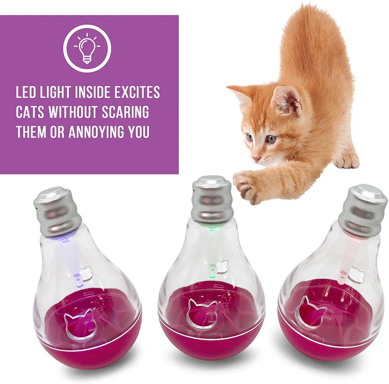 Dispensador de bolas de comida para mascotas y manualidades, dispensador de tratamiento, alimentador lento interactivo para mascotas, entrenamiento, ejercicio, estimulación mental, alivio de boredom, control de peso con luz