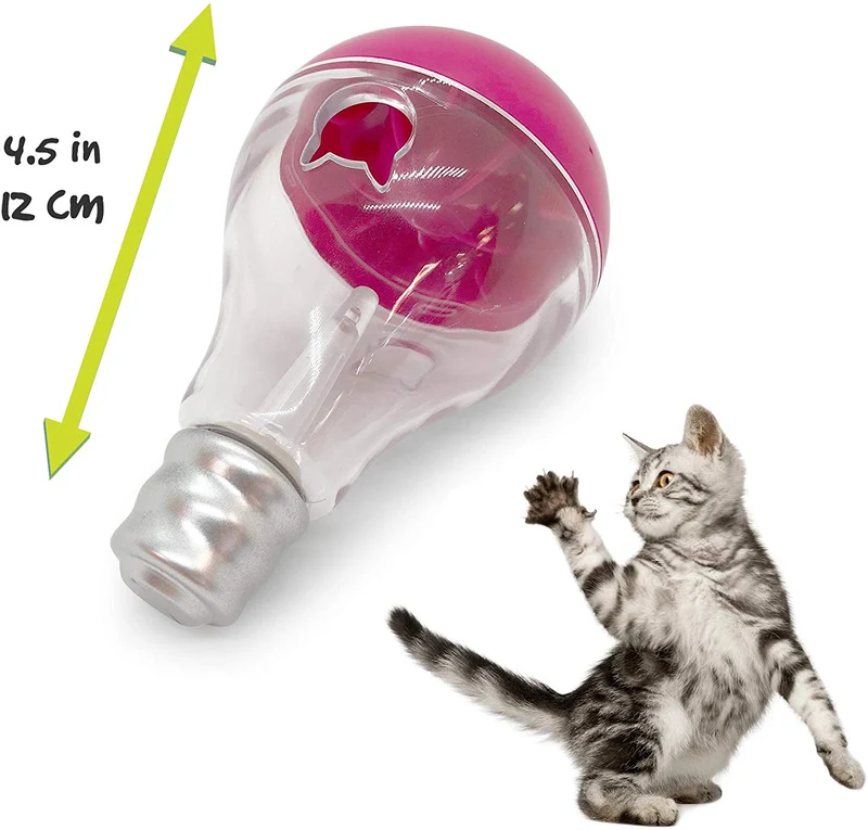 Dispensador de bolas de comida para mascotas y manualidades, dispensador de tratamiento, alimentador lento interactivo para mascotas, entrenamiento, ejercicio, estimulación mental, alivio de boredom, control de peso con luz