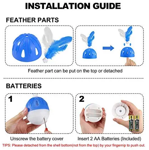 Juguete interactivo para gatos WINGPET, juguete electrónico para ejercicio de gatito, juguete inteligente para gatos con luz LED, juguete giratorio para gatos, juguete para perseguir gatos, juguete con sonido Chirp