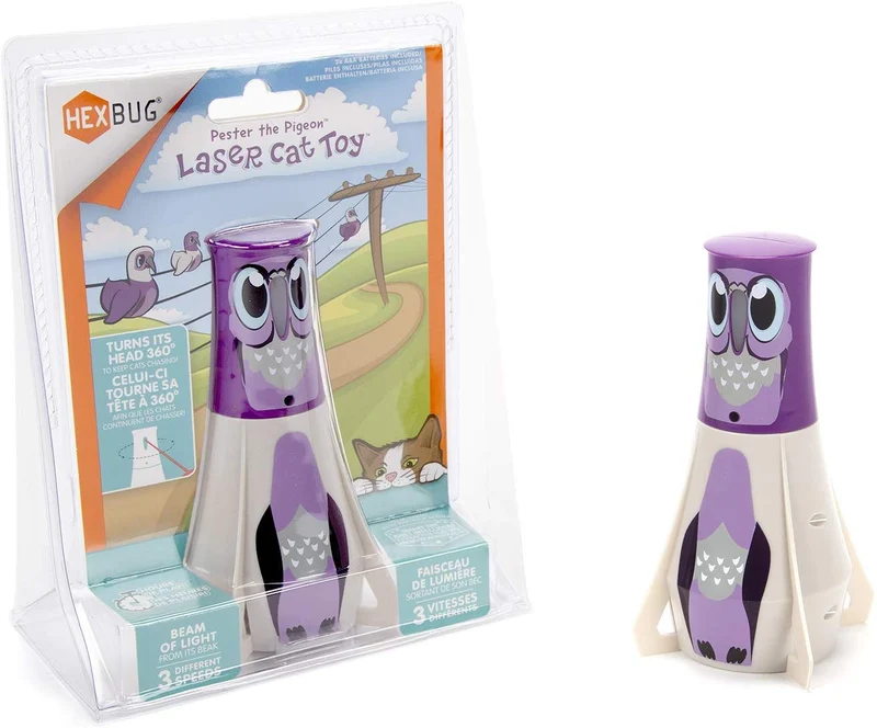 Hexbug - Prueba de baliza de juguete para gatos, con láser y cabeza giratoria motorizada, color morado