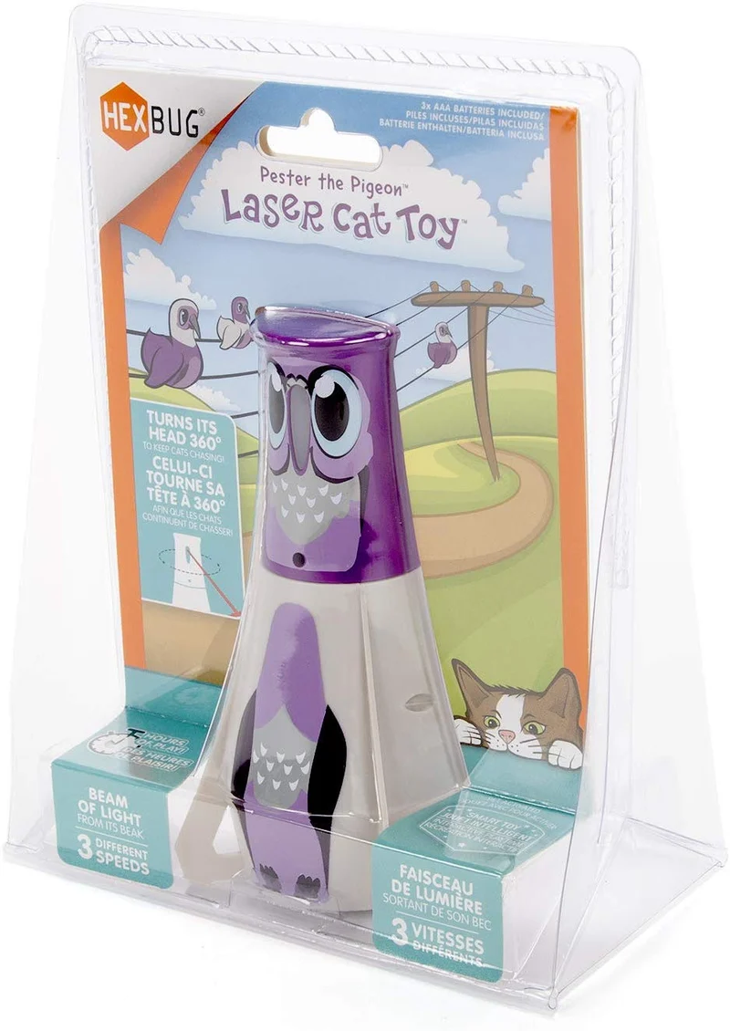 Hexbug - Prueba de baliza de juguete para gatos, con láser y cabeza giratoria motorizada, color morado