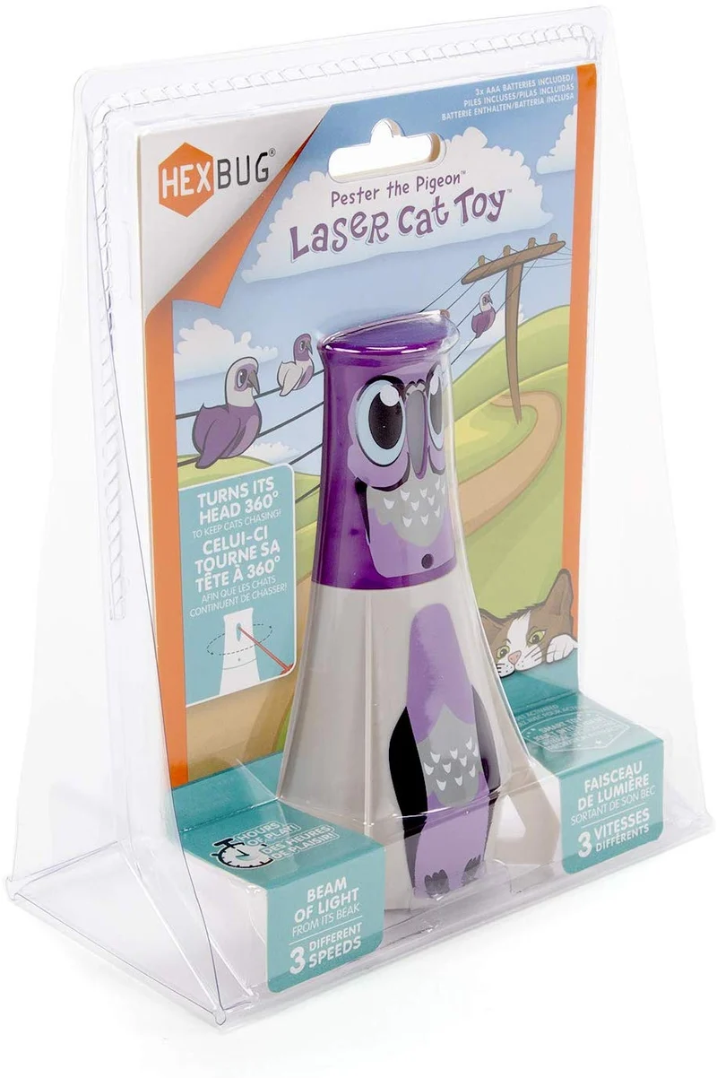 Hexbug - Prueba de baliza de juguete para gatos, con láser y cabeza giratoria motorizada, color morado