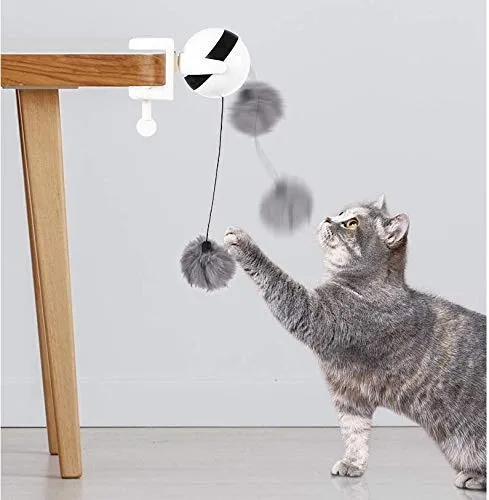 Ito Rocky Cat Juguetes interactivos de persecución – Juguete de perseguidor de plumas – Juguete giratorio – Ratón de control remoto – Juguete de cuerda de vuelo
