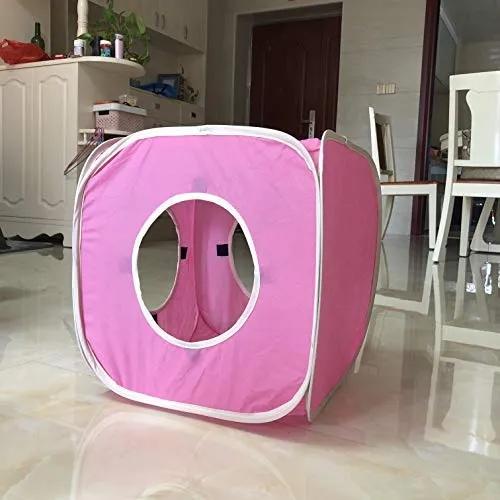 Suministros para mascotas Gato jugar Cube Toy Pop Up juego interior túnel para gato gato casa de juegos plegable tienda de campaña con correa de Velcro para gatos, gatitos, gatitos