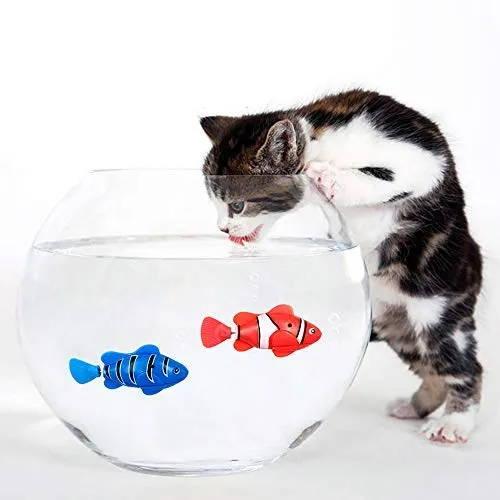 WoLover - Robot de natación interactivo para gatos y perros con luz LED, juguete de natación para estimular los instintos de su mascota cazador, activado en agua mágico juguete eléctrico – 2 piezas
