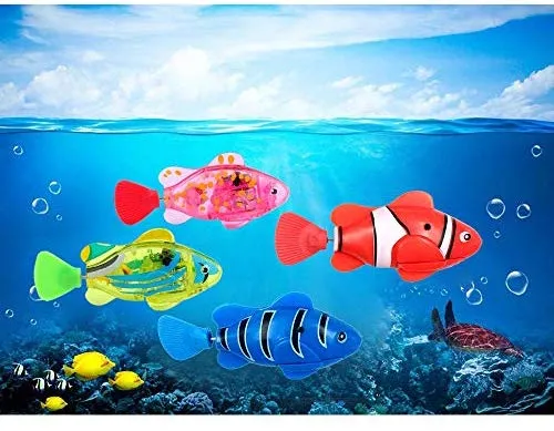 WoLover - Robot de natación interactivo para gatos y perros con luz LED, juguete de natación para estimular los instintos de su mascota cazador, activado en agua mágico juguete eléctrico – 2 piezas