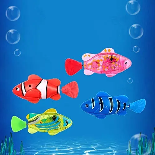 WoLover - Robot de natación interactivo para gatos y perros con luz LED, juguete de natación para estimular los instintos de su mascota cazador, activado en agua mágico juguete eléctrico – 2 piezas