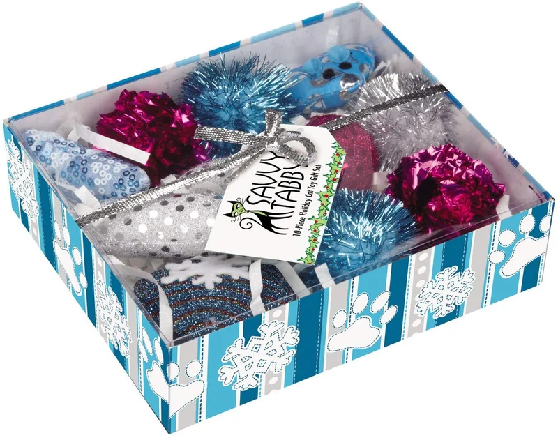 Savvy Tabby Crank Kitty Holiday Masticar Juguetes Set