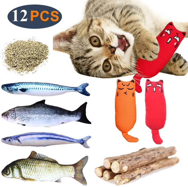 Yosbabe - Juguetes para gatos, para masticar dientes, para gatos, gatos, gatos, gatos, gatos, gatos, gatos, gatos, gatos, gatos, gatitos, hurones, conejos, 12 unidades