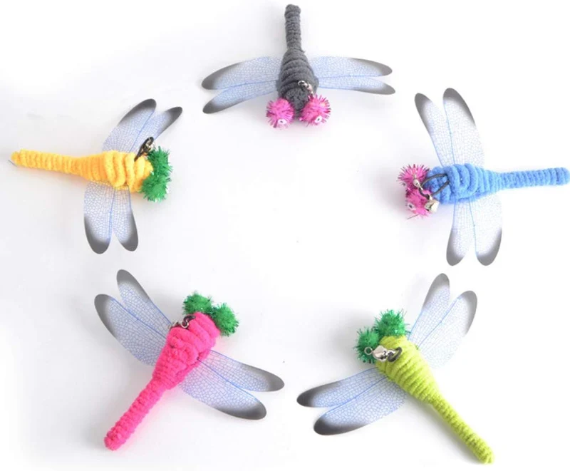 ueetek 5 pcs de libélula de repuesto para gatos y gatitos de juguete interactivo varitas
