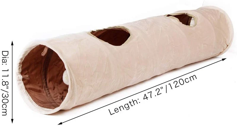 Pawz Road Cat Túnel Pet perro de juguete Tubo crinkly suena un montón de diversión Peeping 2 agujeros 47" 10"