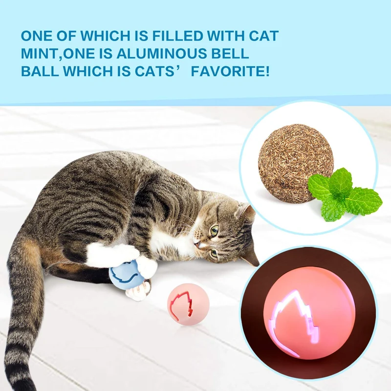 Pecute - Rodillo de gato con ratón interactivo de 4 niveles, juguete de torre de pista con gato y bolas de flash