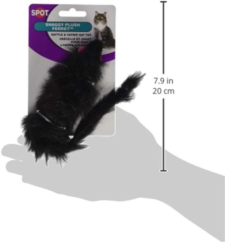 Ética Shaggy hurón de peluche con sonajero y Catnip Cat Toy