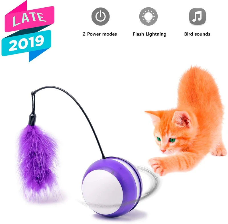 Flospoint 2019 New Cat Toys Sounding Interactive Smart Automatic Cats Toy Electronic Wicked Ball