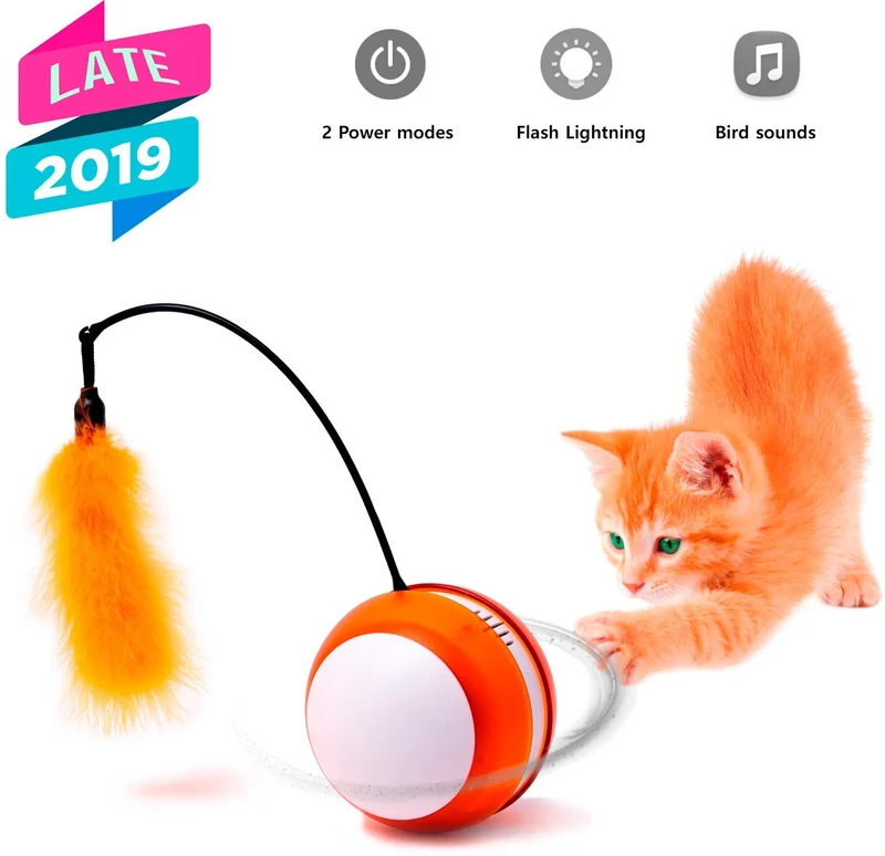 Flospoint 2019 New Cat Toys Sounding Interactive Smart Automatic Cats Toy Electronic Wicked Ball