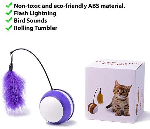 Flospoint 2019 New Cat Toys Sounding Interactive Smart Automatic Cats Toy Electronic Wicked Ball