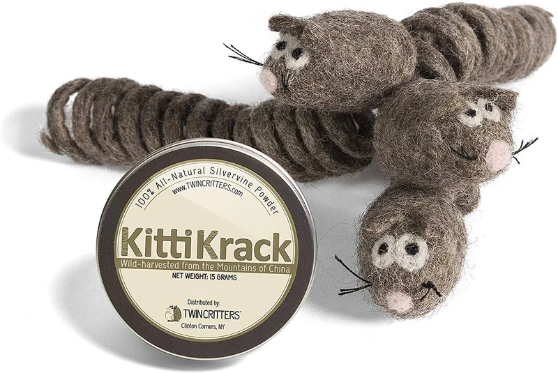 kittichase – 3-Pack gato Chase el mouse de peluche con cola de primavera – Hecho a mano 100% Lana de all-natural – para gatos y gatitos