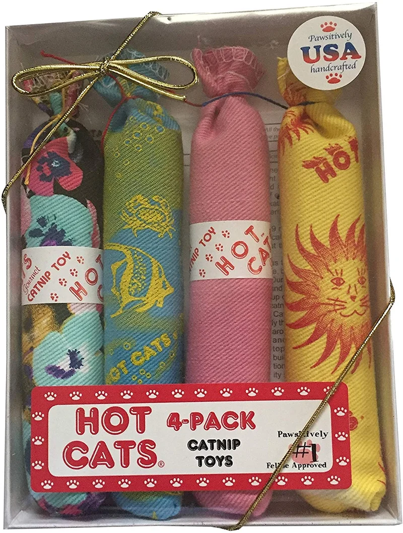 Hot Cat Catnip salchicha juguetes 4 Pack – Paquete de cuatro (4) Hot Cat Catnip salchichas...