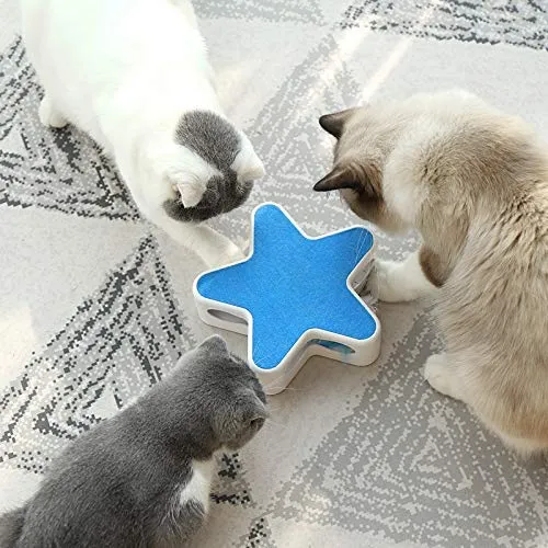 Lepet Juguete electrónico de pluma de gato interactivo, giratorio automático, juguete de pluma de gato