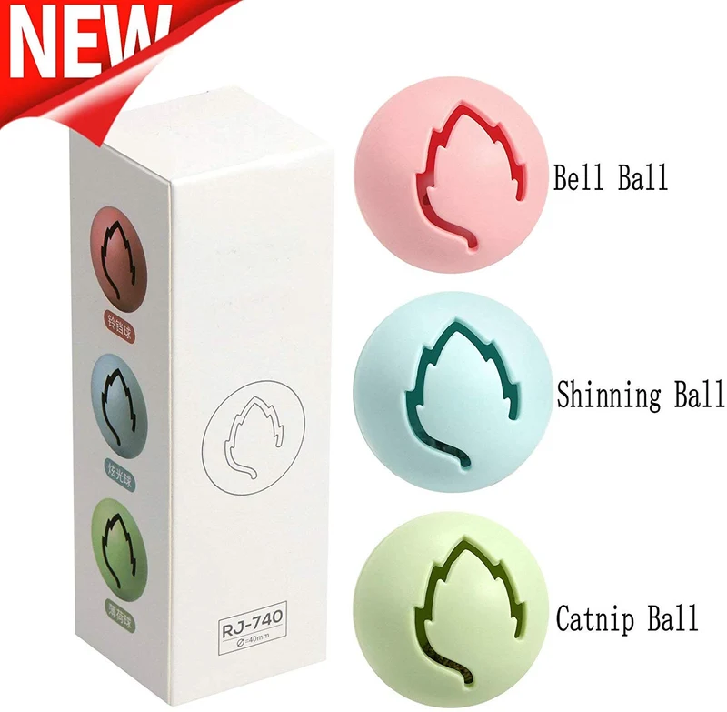 Juguetes de pelota de gato Vevins, 3 unidades de linterna, pelota de gato interactiva, juguetes de gatito