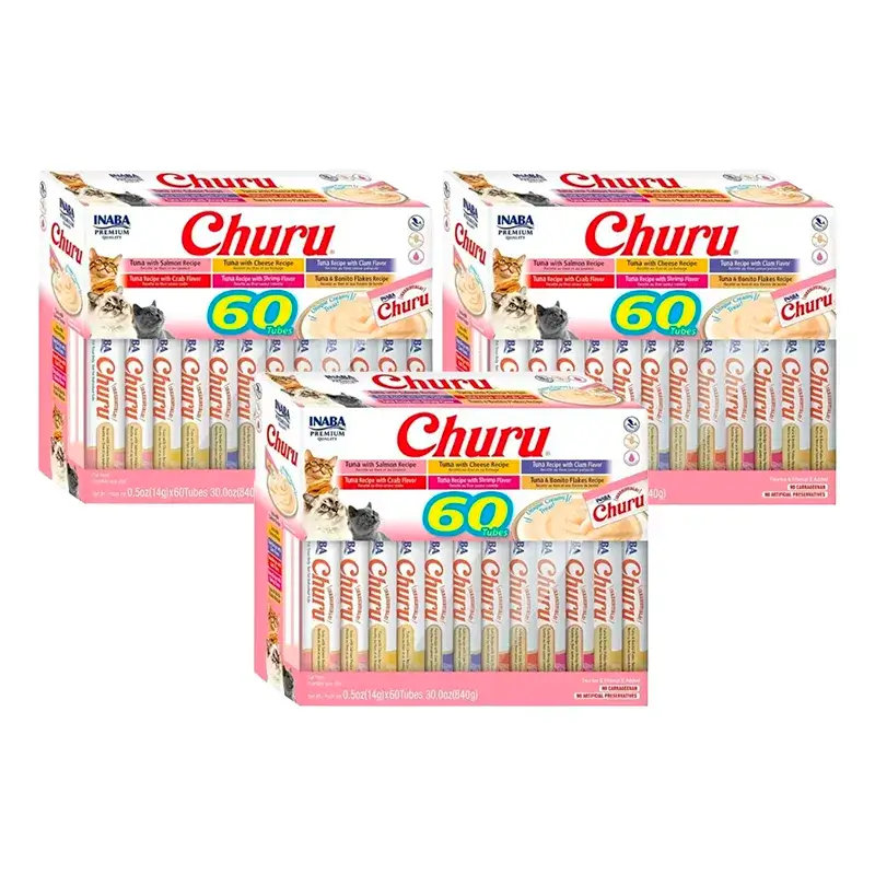 Churu Gatos Variedades De Atun, Pack 3 x 60X14Gr