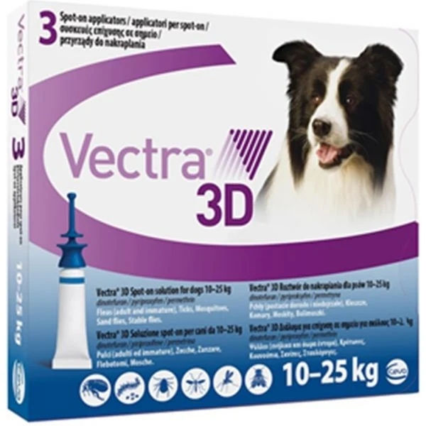 Vectra 3D Antiparasitário Cão 10-25Kg x 3 Unidades