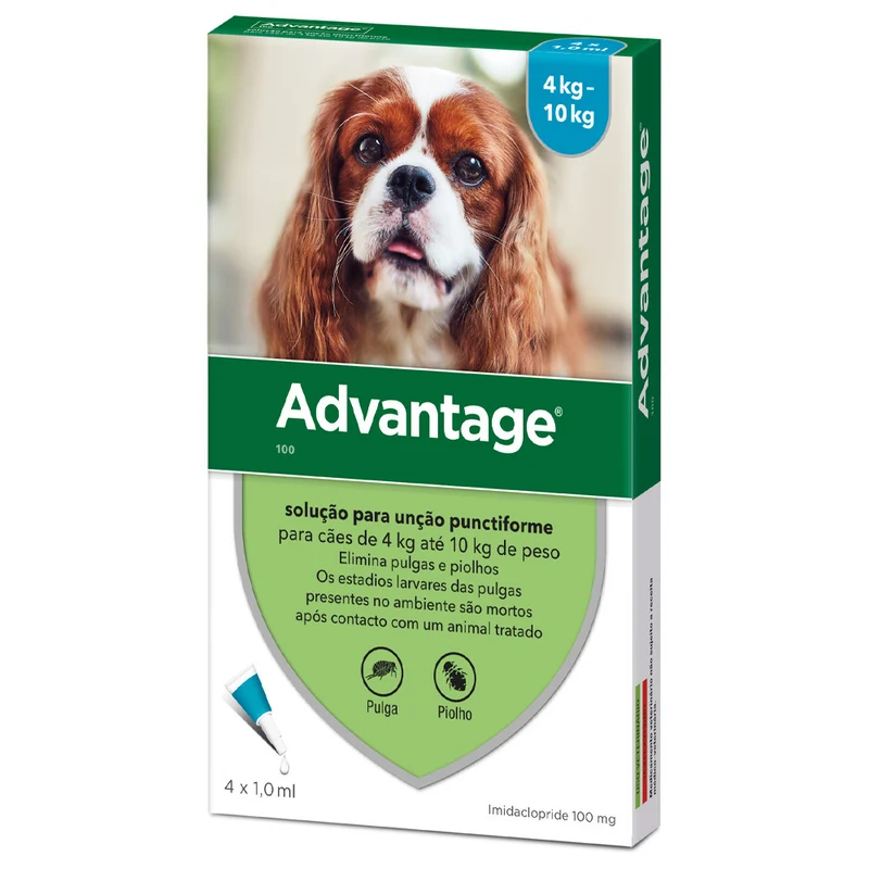 Advantage Cães Pipetas 4-10kg 1ml x 4