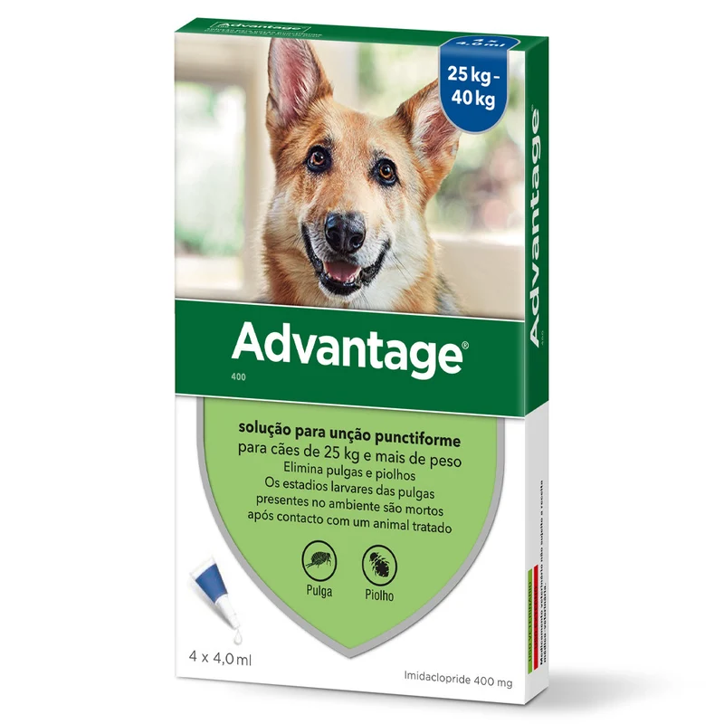Advantage Cães 25-40kg Pipetas 4ml x 4
