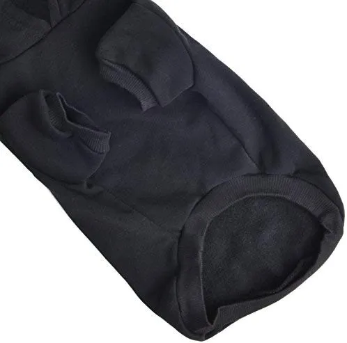 Sweater negro EXPAWLORER "BITCHES LOVE ME" con capucha forro polar para hombre, color negro