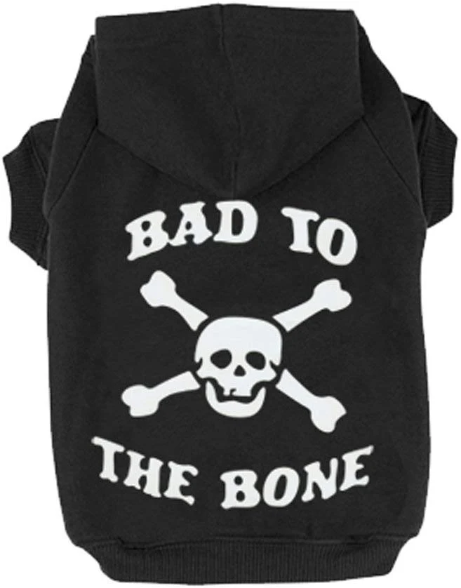 EXPAWLORER sudadera de forro polar para perro/gato con capucha, con estampa de calavera y frase.