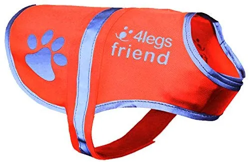Chaleco reflectante de seguridad para perros, 5 tamaños para adaptarse a perros de 10 libras – 130 libras: alta visibilidad para actividades al aire libre día y noche, mantiene a tu perro visible, seguro de coches y accidentes de caza | Blaze Orange chale