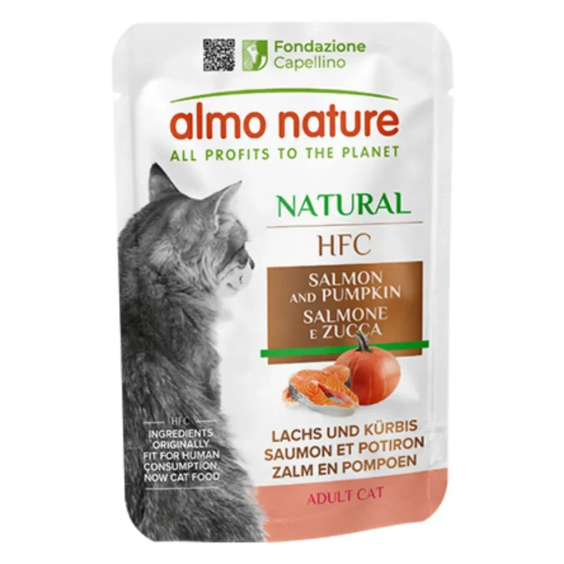 Almo Nature Cat Hfc Pouche 55 g Salmón y Calabaza