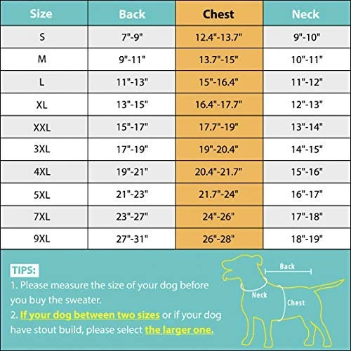 PETCEE suéter para perro, tela suave con grueso y cálido, fácil de poner y quitar, 6 tamaños