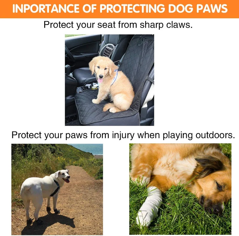 PG.KINWANG - Botas impermeables para perros de tamaño mediano a grande, con velcro reflectante, suela antideslizante, protectores para patas de mascotas, Labrador Husky, color negro, 4 unidades