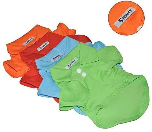 4 piezas de ropa para mascota KINGMAS, perro, cachorro, polo, ropa, abrigos, tops