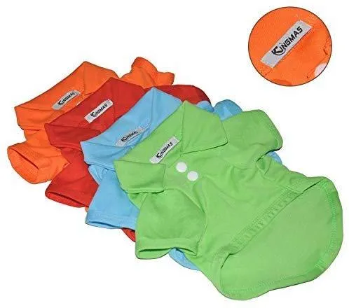4 piezas de ropa para mascota KINGMAS, perro, cachorro, polo, ropa, abrigos, tops