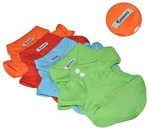 4 piezas de ropa para mascota KINGMAS, perro, cachorro, polo, ropa, abrigos, tops