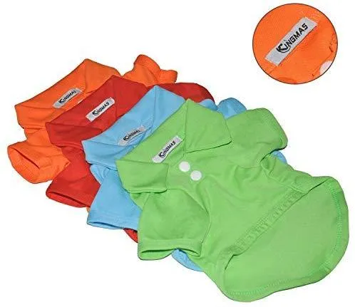 4 piezas de ropa para mascota KINGMAS, perro, cachorro, polo, ropa, abrigos, tops